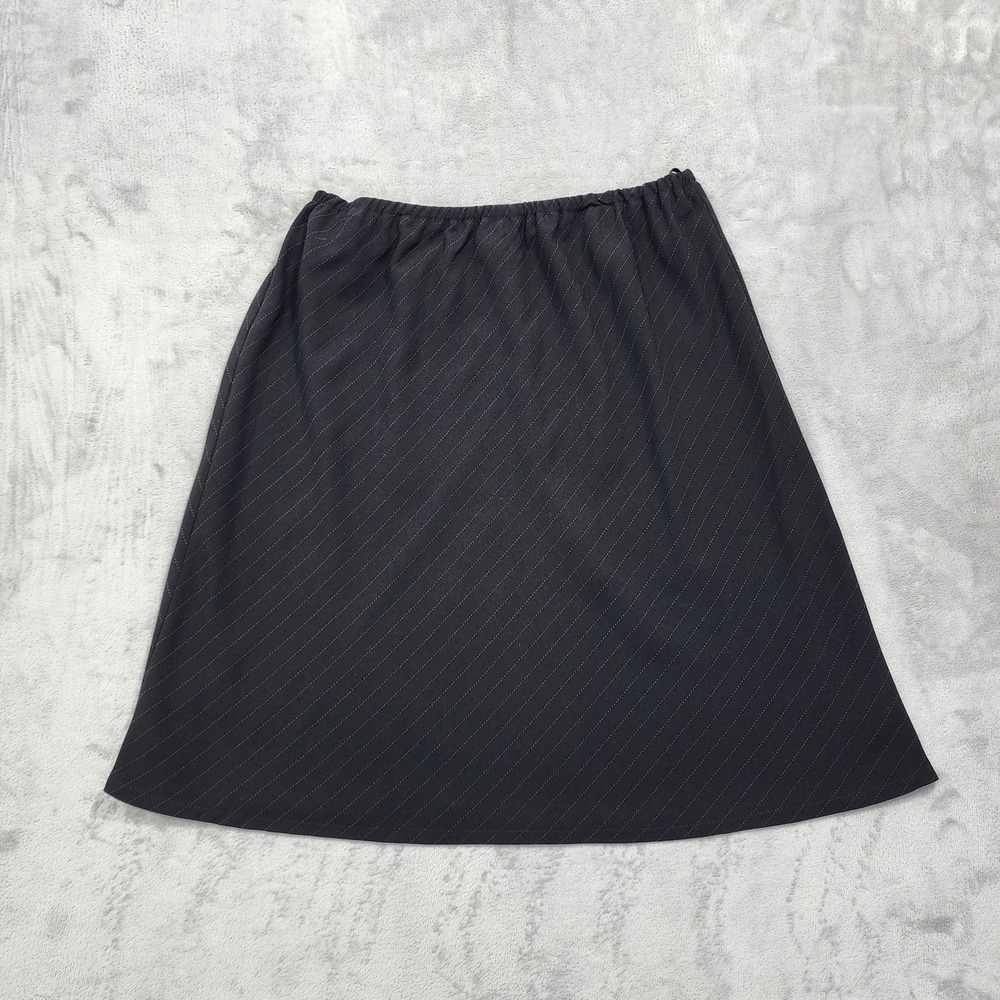 NEW‎ Vintage R&K Originals Skirt Womens 10P PETITE Black Pink Striped Pull On